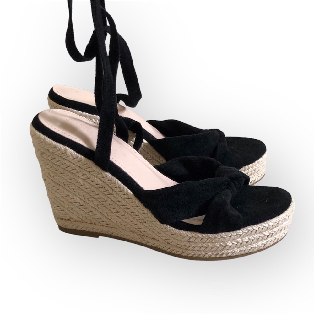 Rilista Womens Platform Sandals Lace Up Bow Knot Front Tie Leg